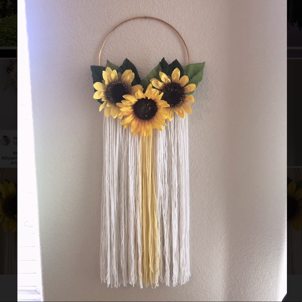 Sunflower boho wall decor